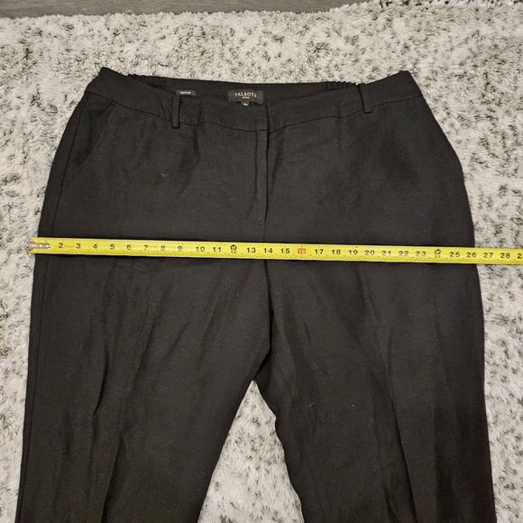 Talbots SZ 18W Black Linen Blend Heritage Flat Front Straight Leg Lined Pants - Picture 9 of 13